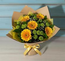 Букет цветов из:  Герберы и Хризантемы в Шадринске